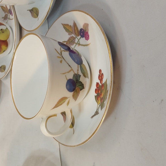 ROYAL WORCESTER EVESHAM (ring holder) ORIGINAL 1960'S GREEN & GOLD FINE CHINA - Picture 8 of 12